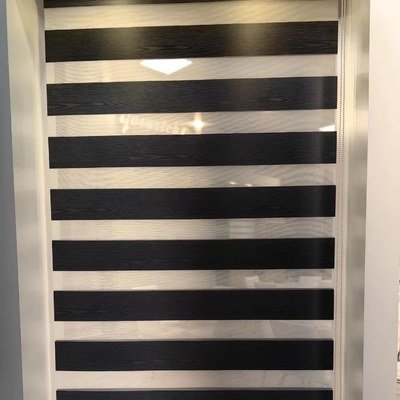 전기 태양 쉐이딩 창 장막 우수한 성능을 위해 수평 Zebra 장막
